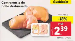 Lidl Contramuslo de pollo deshuesado oferta