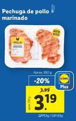 Lidl Pechuga de pollo marinado oferta