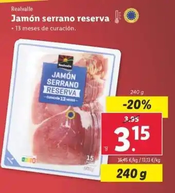 Lidl Jamón serrano Reserva oferta
