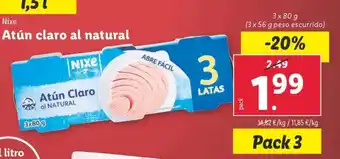 Lidl Nixe Atún claro al natural oferta