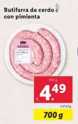 Lidl Butifarra de cerdo con pimienta oferta