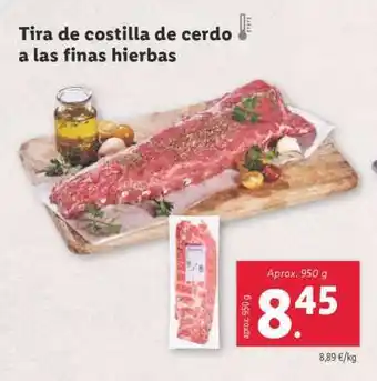 Lidl Tira de costilla de cerdo a las finas hierbas oferta