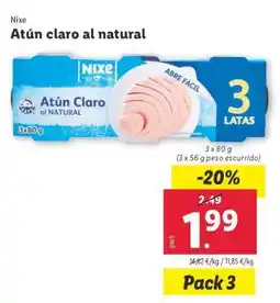 Lidl Atún claro al Natural oferta