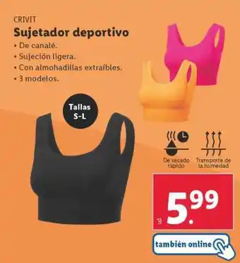 Lidl Sujetador deportivo oferta