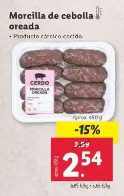 Lidl Morcilla de cebolla oread oferta