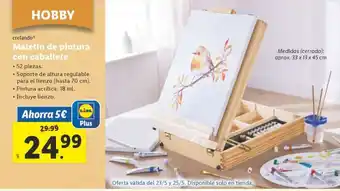 Lidl Maletín de pintura con caballete oferta