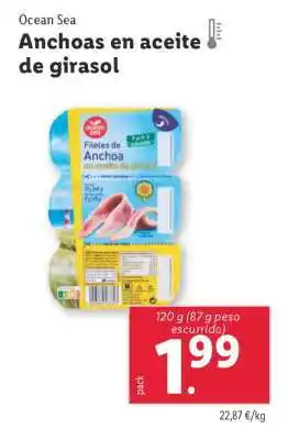 Lidl Anchoas en aceite de girasol oferta
