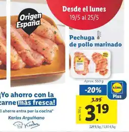 Lidl Pechuga de pollo marinado oferta
