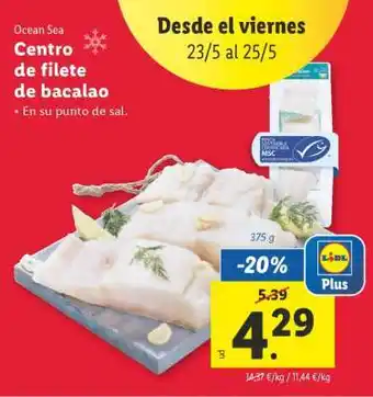 Lidl Centro de filete de bacalao oferta