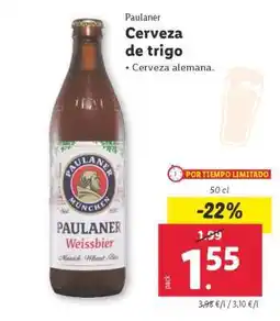 Lidl Paulaner Cerveza de trigo oferta