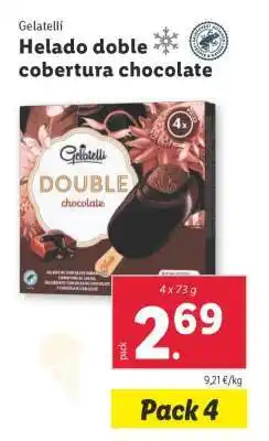 Lidl Gelatelli Helado doble cobertura chocolate oferta