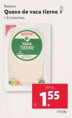 Lidl Queso de vaca tierno oferta