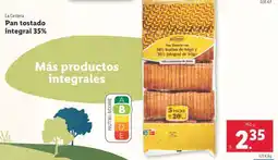 Lidl Pan tostado integral 35% oferta