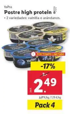 Lidl YoPro Postre high protein oferta