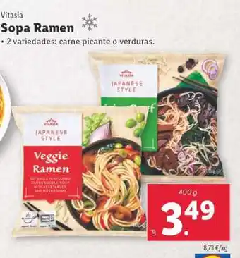 Lidl Vitasia Sopa Ramen oferta
