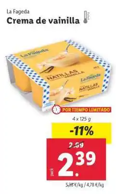 Lidl La Fageda Crema de vainilla oferta