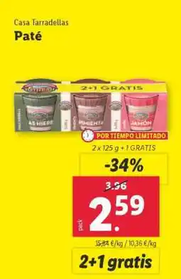 Lidl CASA TARRADELLAS Paté oferta