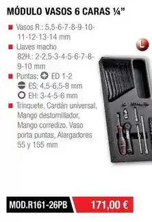 Ferri Universal - modulo vasos 6 caras 1/4 oferta