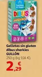 Alcampo Gullón - galletas sin gluten dibus sharkies oferta