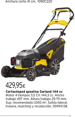 Cadena88 Cortacésped gasolina Garland 144 cc oferta