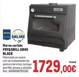 Makro Horno carbón fry&grill gr45 black oferta