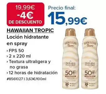 Costco Hawaiian tropic - locion hidratante en spray oferta
