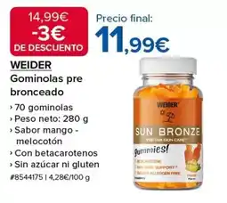 Costco Weider - gominolas pre bronceado oferta