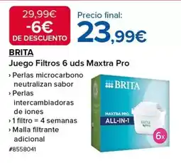Costco Brita - juego filtros 6 uds maxtra pro oferta