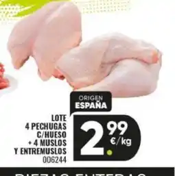 Family Cash Lote 4 pechugas c/hueso +4 muslos y entremuslos oferta