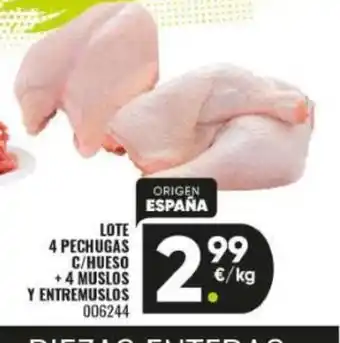 Family Cash Lote 4 pechugas c/hueso +4 muslos y entremuslos oferta