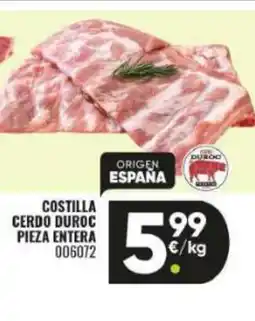 Family Cash Costilla cerdo duroc pieza entera oferta