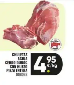 Family Cash Chuletas aguja cerdo duroc con hueso pieza entera oferta