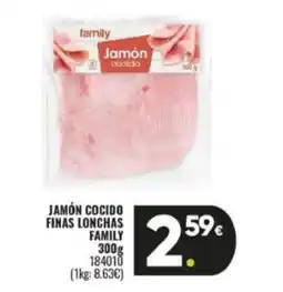 Family Cash FAMILY Jamón cocido finas lonchas oferta