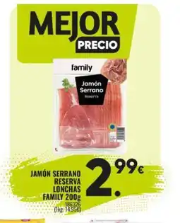 Family Cash FAMILY Jamón serrano reserva lonchas oferta
