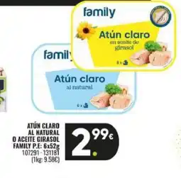 Family Cash FAMILY Atún claro al natural o aceite girasol oferta