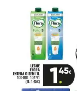 Family Cash FLORA Leche entera o semi oferta