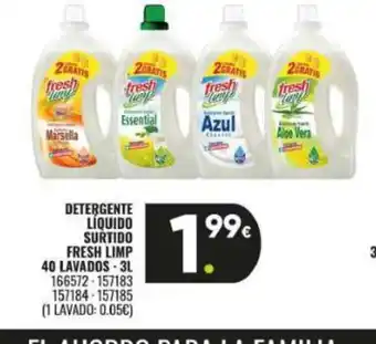 Family Cash Detergente líquido surtido fresh limp 40 lavados oferta