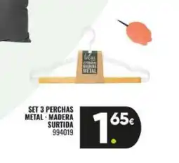 Family Cash Set 3 perchas metal-madera surtida oferta