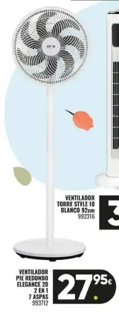 Family Cash Ventilador pie redondo elegance 20 2 en 1 7 aspas oferta