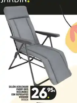 Family Cash Sillón acolchado paddy gris reclinable con reposapies oferta
