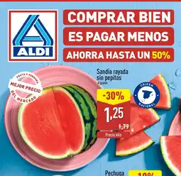 ALDI Sandía rayada sin pepitas oferta
