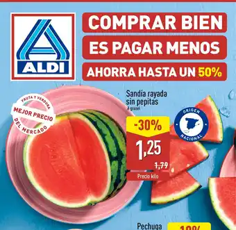 ALDI Sandía rayada sin pepitas oferta