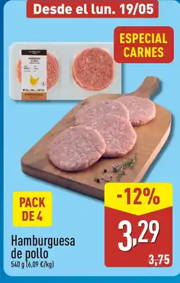 ALDI Hamburguesa de pollo oferta