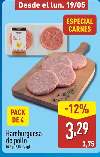 ALDI Hamburguesa de pollo oferta