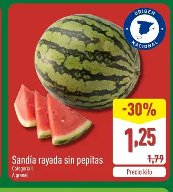 ALDI Sandía rayada sin pepitas oferta