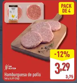 ALDI Hamburguesa de pollo oferta