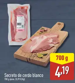 ALDI Secreto de cerdo blanco oferta