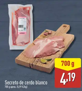 ALDI Secreto de cerdo blanco oferta