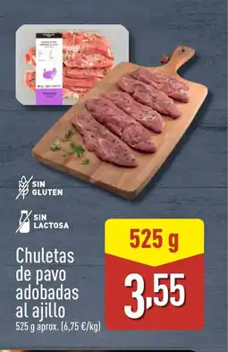 ALDI Chuletas de pavo adobadas al ajillo oferta