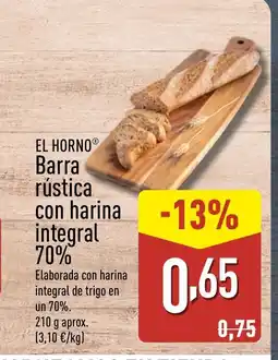 ALDI EL HORNO Barra rústica con harina integral 70% oferta